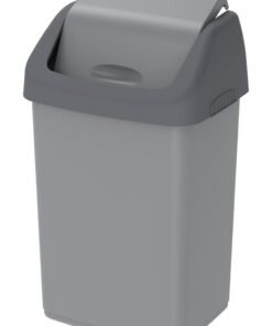 Cosmoplast 20L Flip-Top Waste Bin With Swing Lid  (Pearl Grey) grey 20.0Liters