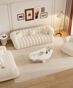 Comfynest Luxurious Comfort with Custom Boucle Sectional Sofa - Hypoallergenic Lambswool, Recliner Boucle Fabric, Versatile Configuration, Stylish Art Deco Design