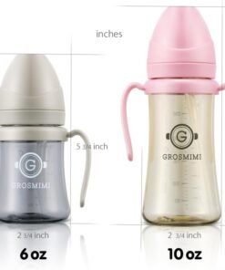 GROSMIMI Spill Proof no Spill Magic Sippy Cup with Straw with Handle for Baby and Toddlers, Customizable, PPSU, BPA Free 10 oz (Peach) - Image 4
