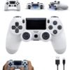 Wireless Controller for Computer Games with Dual Vibration, DualShock Wireless Controller for PS4, Clickable Touchpad and Anti-Slip