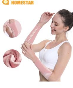 HOMESTAR 1 Pair Volleyball Arm Sleeves Compression Sports Forearm Sleeves, Passing Protect Arms, Padded, Pink