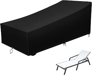 Sun Lounger Covers, Outdoor Garden Sunbed Cover Waterproof Windproof Anti UV Garden Rattan Patio Furniture Protector 220*80*35/55cm
