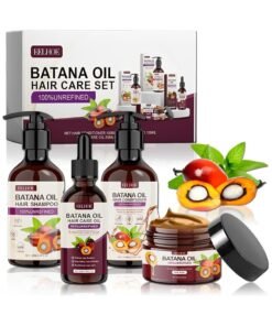 EELHOE Batana Oil Volumizing Hair Care Set, Deep Nourishes Scalp, Repairs Frizzy Hair, Smooth Hair Travel Set for Women and Men Include Shampoo Conditioner Hair Mask Hair Oil