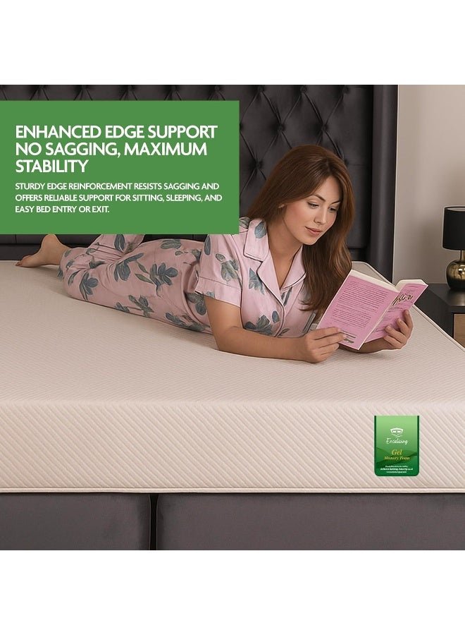 EASELIVING Gel Memory Foam Mattress | Cooling Gel Plush Mattress with Breathable Zipper Cover | High-Density Adaptive Foam Base | Tight Top Spring-Free Design (White, 90 x 190, 18, Centimeters) - Image 2