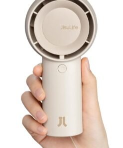 JISULIFE Handheld Turbo Fan,16H Max Cooling Time Portable Fan, 4000mAh USB Rechargeable Personal Fan, Battery Operated Small Pocket Fan with 5 Speeds for Travel,Outdoor,Home,Office
