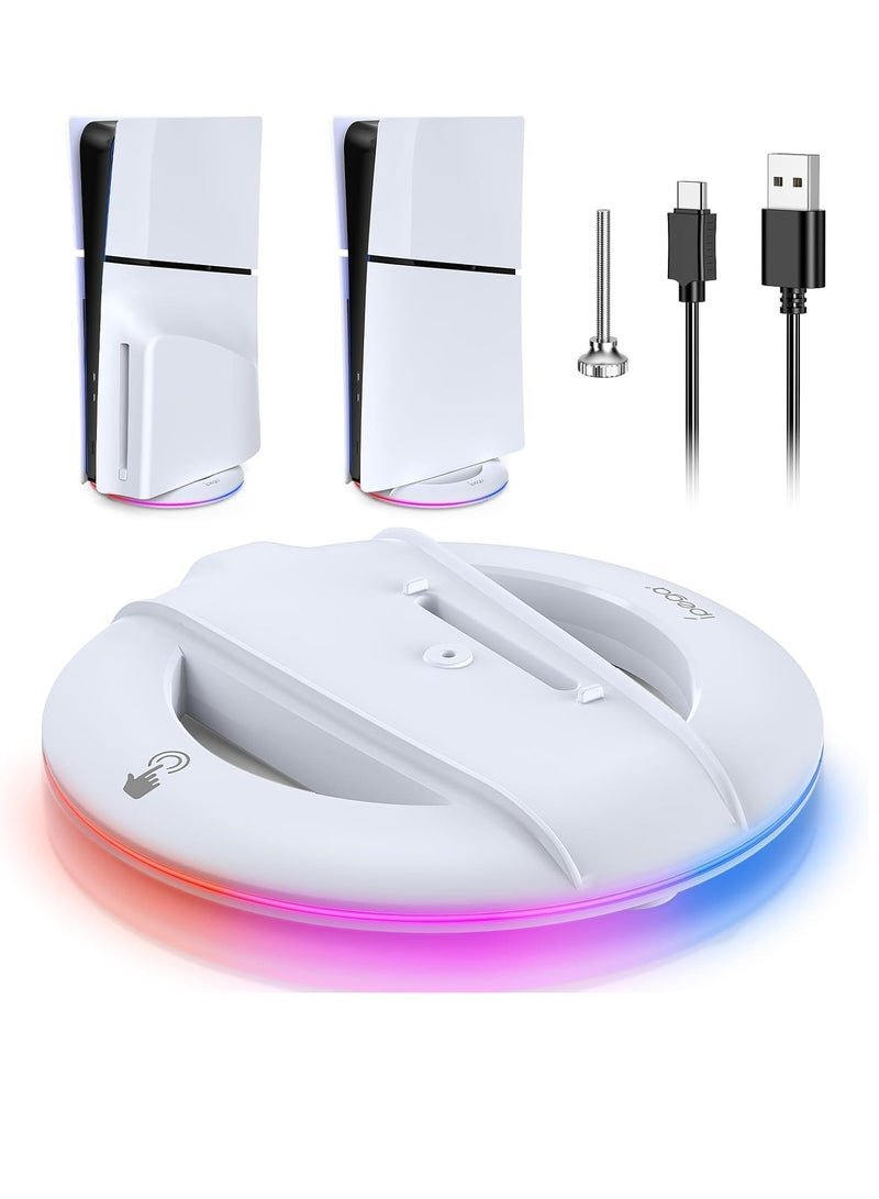 Ipega Vertical Stand Base with 14 RGB Lights Modes for PS5 Slim Console Disc and Digital Version
