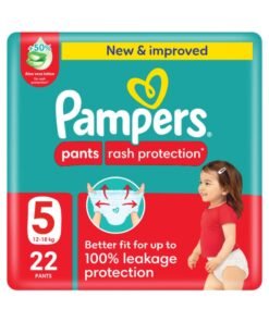 Pampers Baby-Dry Pants with Aloe Vera Lotion, 360 Fit , Size 5, 12-18kg, Carry Pack, 22 Count