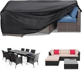 Patio Furniture Cover 250x200cm, Garden Furniture Set Cover Waterproof, Outdoor Table and Chair Set Covers, Heavy Duty Oxford Fabric Furniture Covers Dust Proof Anti-UV
