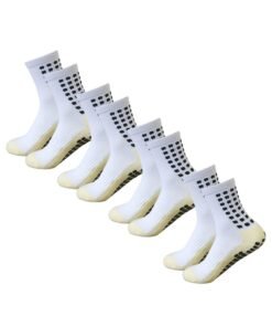 Meishida Men's Soccer Socks Anti Slip Non Slip Grip Pads for Football Basketball Sports Grip Socks, 4 Pair