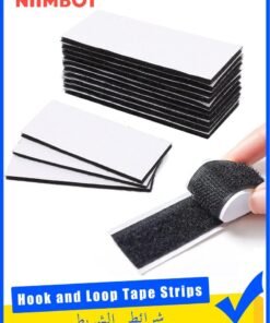NIIMBOT 20 Pcs Hook and Loop Tape Strips, with Adhesive Sticky Back Fastener, Heavy Duty Double Side Mounting Tape Industrial Strength Interlocking Tape for Home School Office, 1.2x4 inch
