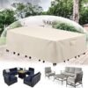 Outdoor Furniture Covers, Waterproof Anti-UV Outdoor Covers with Handles Vents and Buckles, 420D Heavy Duty Oxford Cloth Patio Furniture Covers for Table Chair Sofa (Beige, 350*260*90cm)