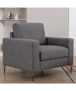 Home Box Marwell Kendal 1 Seater Grey Fabric Armchair Sofa 87 x 89 x 99 cm