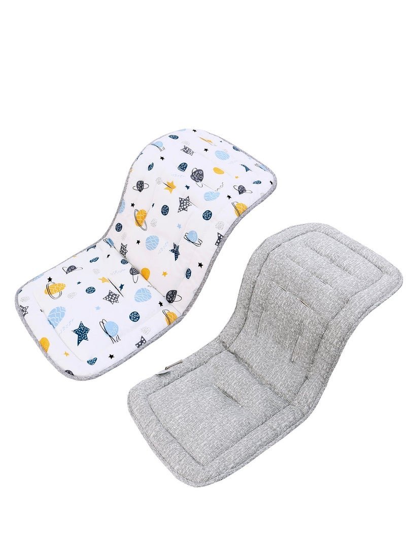 Miracle Baby 1PCS Soft Toddler Stroller Cushion, Toddler Car Seat Insert, Reversible Universal Breathable Stroller Mat, 100% Cotton Cover Toddler Seat Pad Liner