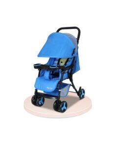 Nurtur Ryder Ultra Compact Lightweight Baby Travel Stroller with Storage Basket, Detachable Food Tray, Reclining Seat and Leg Rest, 0-36 Months, , Light Blue Printed
