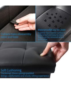 XiuWoo Multifunctional Foldable Leather Cube Storage Organizer, Foot Rest, Lid Stool Seat Chair, Folding Storage Ottoman Storage Ches Box, Bench, Chest with Thickening Square Seat Padded