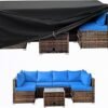 Waterproof Garden Patio Furniture Cover Set, (250x200x80) Upgraded 210D Heavy Duty Oxford Fabric UV Resistant for Rectangle Table Chair Sofa