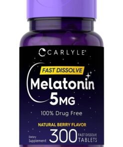 Carlyle Melatonin 5 mg Fast Dissolve 300 Tablets | Natural Berry Flavor | Vegetarian, Non-GMO Supplement
