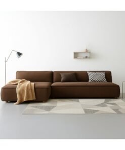 Al Zakharef Furniture Clarissa 3-Seater Luxury L-Shape Velvet Sofa with Free Pillows, Premium Wooden Frame, High-Density Seating Foam, Modern Corner Couch for Living Room Size L270 × W180 cm, Colour Brown