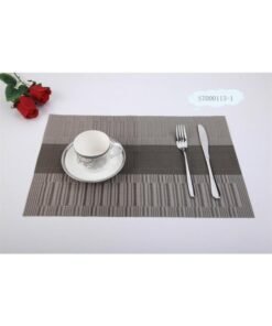 Japanese Style Pvc Heat-insulating Dining Mat Easy-to-clean Table Mat Hotel Supplies Dish Western Dining Waterproof-Color:Dark Gray Gradient