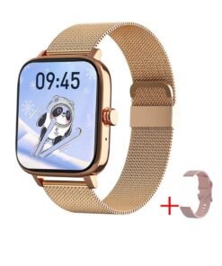 LIGE Bluetooth Call Smart Watch, Full Touch Screen Android Smart Watch, IP67 Waterproof Fitness Tracker With Heart Rate Sleep Monitor Calorie Step Counter, (1pc, Golden, Mesh Strap Plus Silicone Strap)