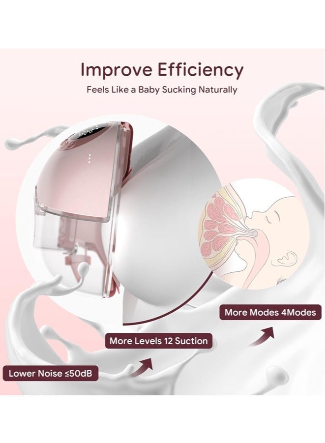 Jccgoo Heated Base Hands Free Breast Pump, Wearable Breastfeeding Pump of Baby Heated Dustproof Base, Automatic Voice Prompts, LED Display with 4 Modes &12 Levels, Memory Function - Image 4
