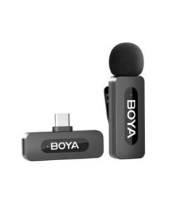 BOYA BY-V10 Wireless Lavalier Lapel Microphone for Android Smartphone Laptop - Omnidirectional USB C Condenser Video Recording Mic for Interview Podcast Vlog