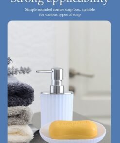DUNISO 8 pieces of Bathroom accessories set ,plastic gift set, corrugated round electroplating bathroom set, with lotion bottle, toothbrush cup, mouthwash cup, soap tray, toilet brush, trash can, cotton swab box and tray (white)