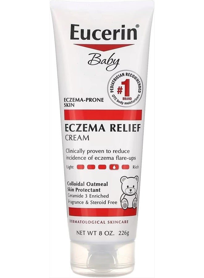 Eucerin Baby Eczema Relief Body Cream, Fragrance Free Baby Eczema Cream with Colloidal Oatmeal, Ceramide-3 and Licorice Root Extract, 8 Oz Tube