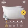 Donetella Bed Pillow, 2 Pieces, 1000 Gram Each, Size 50x75 cm, Luxury Down Alternative Filling, Soft Brushed Microfiber, Anti-Allergy, White, Pack of 2