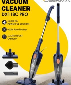 Deerma Pro 2-in-1 Handheld Vacuum Cleaner 15kPa Strong Suction Powerful Lightweight/5M Power Cable | HEPA Filtration Upright & Handheld Dual-Usage Transparent Dust Cup & Hook Design - 1.2 L 600 W DX118C-PRO Blue