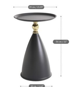 Alternative view of XiuWoo Round Side Table, Narrow Creative Side Table, Modern Circle Accent End Tables for Living Room, Cream Drink Martini Table for Small Spaces, black