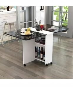 Foldable Dining Table – Space-Saving Multifunctional Expandable Table with Six Swivel Wheels
