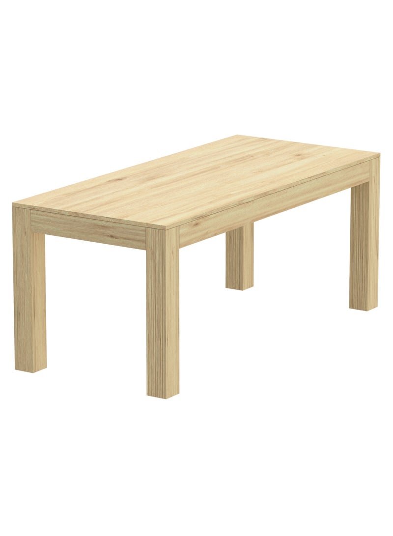 Mahmayi Modern Wooden 8-Seater Dining Table Only - Stylish Natural Davos Oak Finish for Kitchen, Dining Room, Living Room