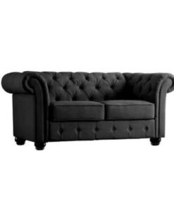 Maharat Al Bahar Chester Hill 2 Seater Fabric Sofa Black 160x80x80