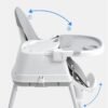 AL-WAHA AL-ZHABIA 4-in-1 Multi-Function Baby High Chair with Adjustable Height and Footrest | Double-Layer Food Tray, 360° Wheels & Safety Belt | Infant Feeding Chair for Babies 6 Months to 3 Years (Gray)