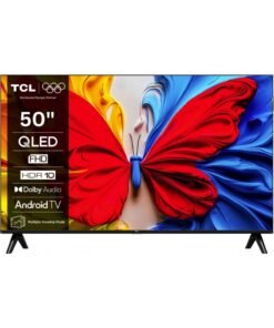 TCL 50 Inch S5K QLED Full HD Smart Google TV with Google Voice, HDR10, Dolby Audio, Google Cast, and Metallic Bezel-less Slim Design - 2025 Model 50S5K Black