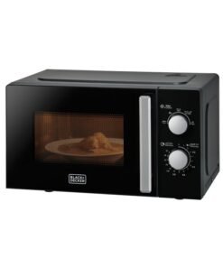 BLACK+DECKER Microwave Oven, 20L, 700W, 5 Power Levels, Defrost Function, 35-Min Timer, 255mm Glass Turntable for Even Cooking, Easy-Clean Cavity, Stylish Chrome Knobs 20 L 700 W MZ2005P-B5 Black