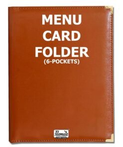 Filemate A "CLASSIC" Products Filemate MENU Card Folder (6-Pockets) / Holder for Restaurants or Hotels (A4 Size: 12.25 x 10 inch) (Tan Color)