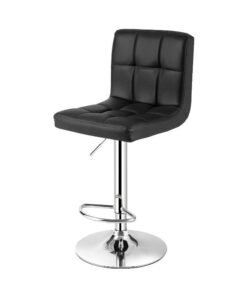Bar Stools, Adjustable PU Leather Swivel Bar stools, Modern Counter Stools with Back and Footrest, Counter Height Bar stools for Bar, Kitchen and Dining Room(Black,YK-9109)