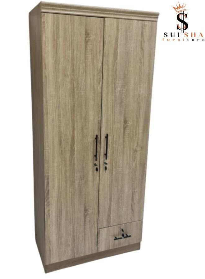 SULSHA 2 Door Wooden Wardrobe Cabinet Cupboard Engineered Wood Perfect Modern Stylish Heavy Duty