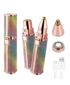BLAWLESS Eyebrow Trimmer & Facial Hair Remover for Women, 2-in-1 Rechargeable Painless Electric Shaver with LED Light