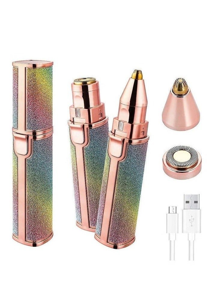 BLAWLESS Eyebrow Trimmer & Facial Hair Remover for Women, 2-in-1 Rechargeable Painless Electric Shaver with LED Light