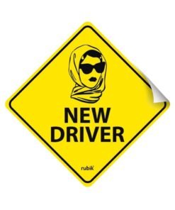 Rubik New Driver Car Sign Self Adhesive Sticker, Reflective Removable for Beginners Car SUV Van Drivers (Size 12cm x 12cm)