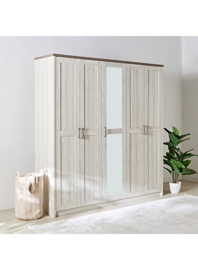 Home Box Angelic 5-Door Wardrobe with Mirror 55 x 220 x 211 cm