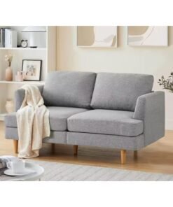 Modern Sofa with Linen Fabric Upholstery