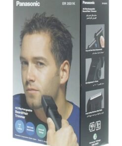 Panasonic Men's Beard & Body Hair Trimmer,12 Cutting Lengths, 8 Hours Full Charge,40 Min Use, Made In Japan Rechargeable Stainless Steel Blade - ER2031K Black