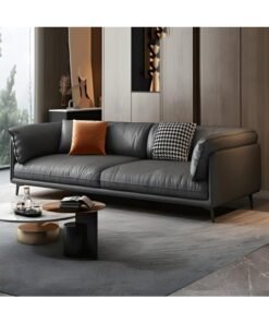 Comfynest Contemporary Pillow Top Arm Sofa With Cushions For Living Room - Tech Cloth 160 X 90 X 85 (Grey)