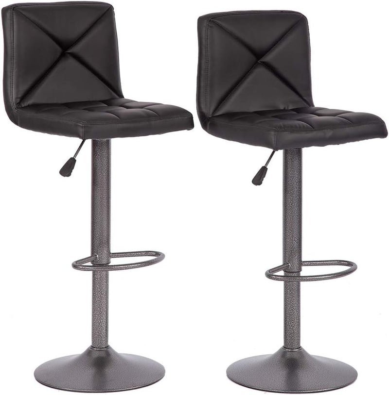BestOffice Bar Stools Barstools Bar Chairs Heigh Adjustable Swivel Stool with Back Set of 2 PU Leather Kitchen Counter Stools Dining Chairs