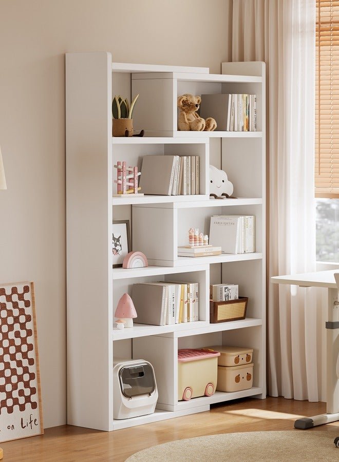 C&C Home Multi Tiers Double Sided Storage Adjustable Creative Style Book Shelves Modern Tall Corner Bookcase 15 mm Thick Wood Storage Rack for Bedroom Living Room and Home Office 95x24x146 cm - Image 3