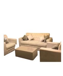 Maharat Al Bahar 5– Seater sofa set With table- 1+1+3- Beige 190x80x80